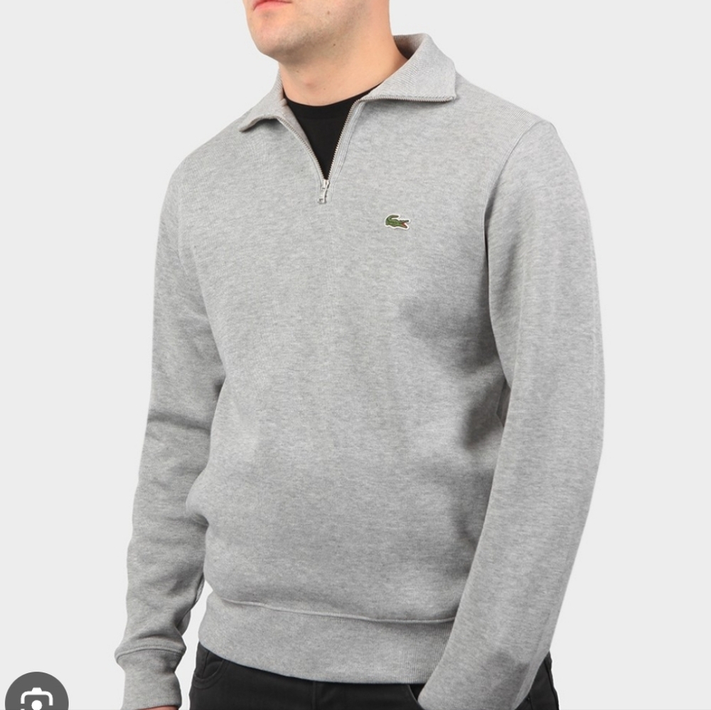 Lacoste Men's Solid Quarter-Zip Interlock Ribbed … - image 1